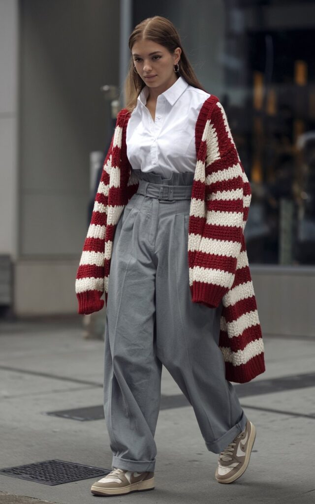 A natural-looking young woman wearing simple casual clothing styled with low-profile sneakers for an effortless look. Theme tomboy outfits