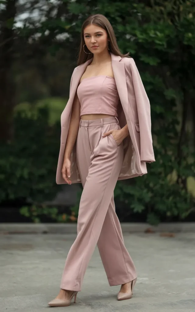 Match a pink tube top with a co-ord set