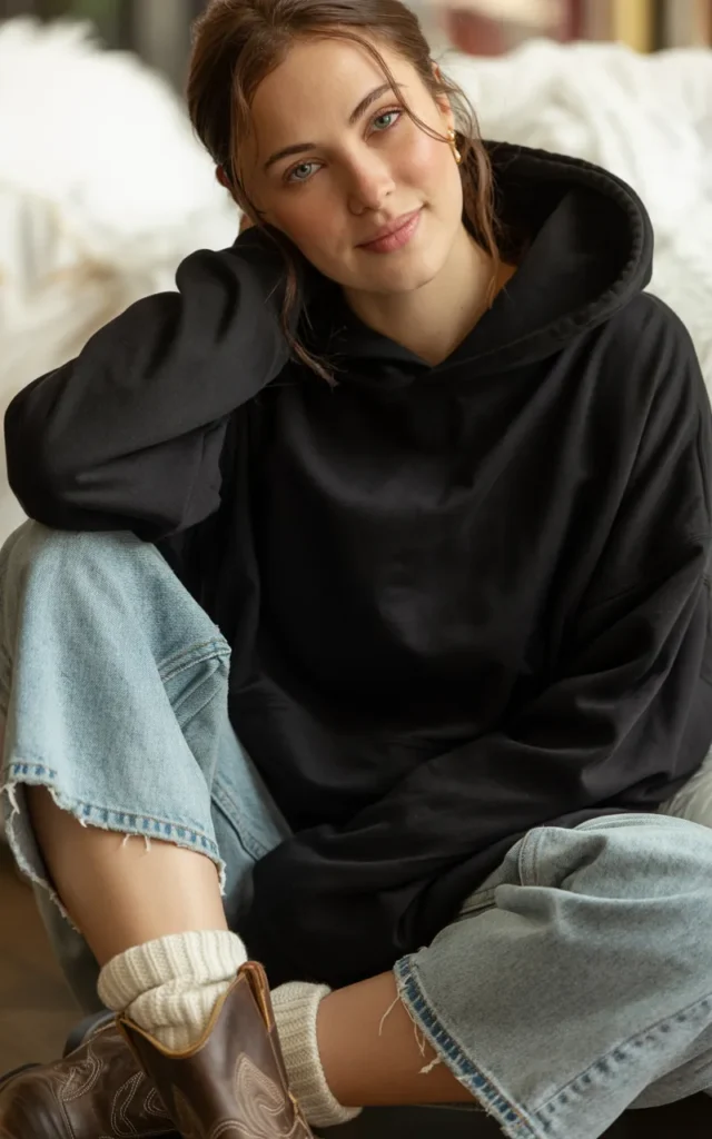 Pair a black hoodie with denim cutoffs