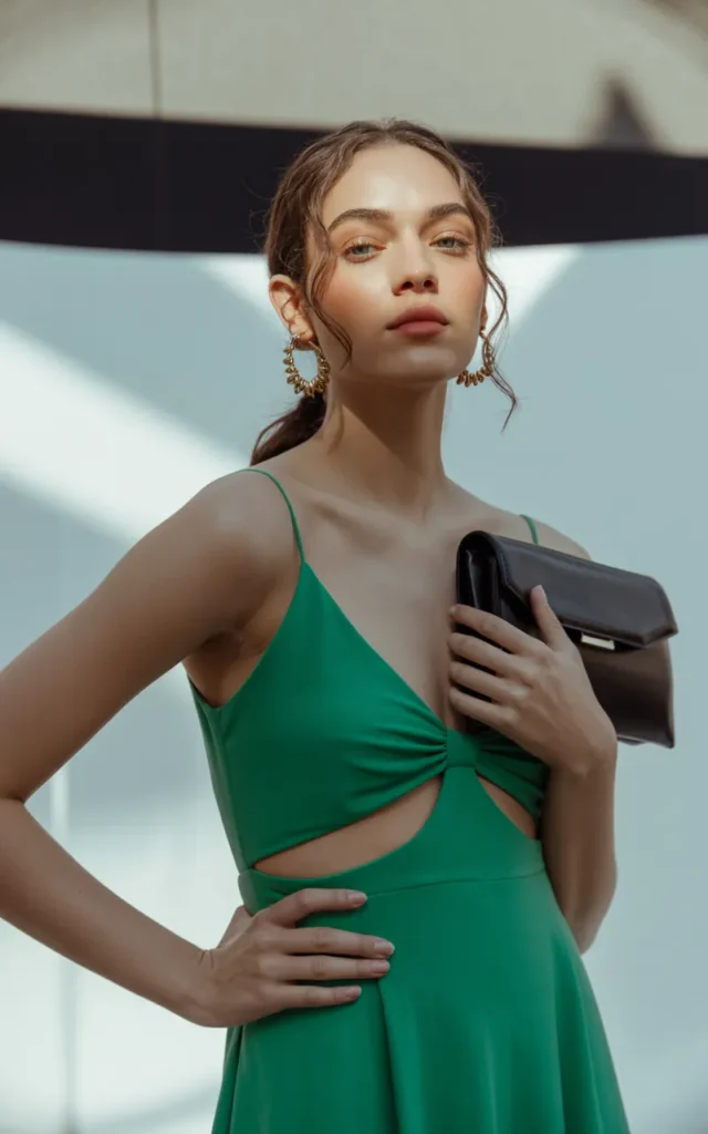 Pair a cut-out dress with minimal heels