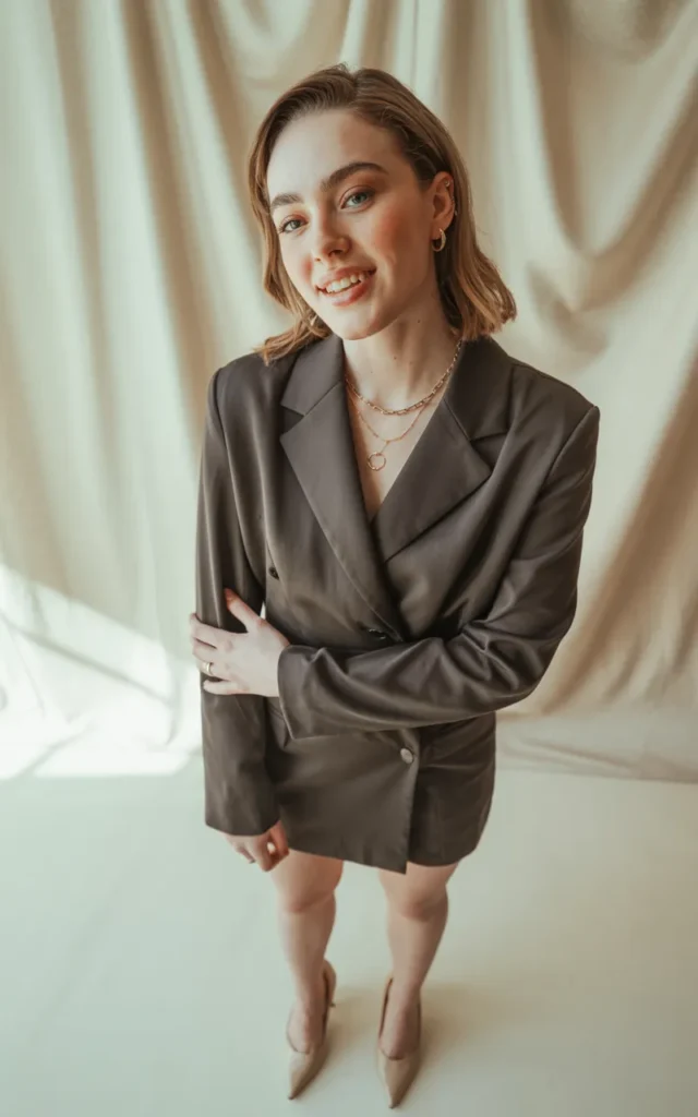 Wear a blazer dress with minimal heels